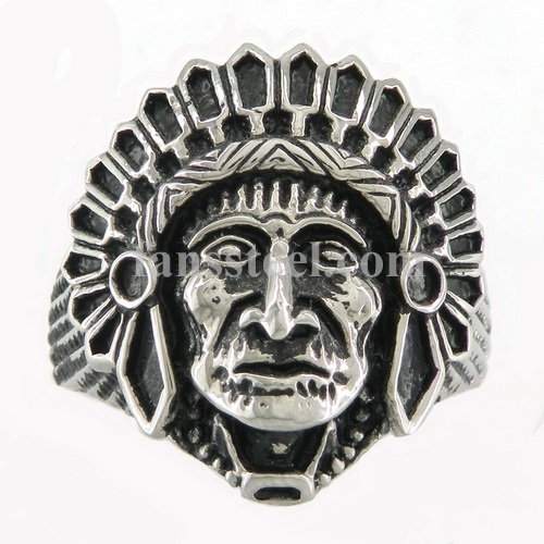 FSR07W67 Indian Tribal Chief Medallion Ring - Click Image to Close
